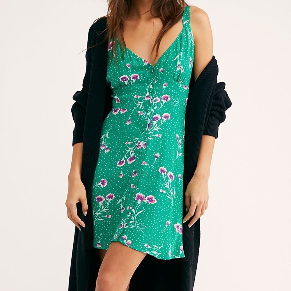 Free People On My Mind Mini Slip Dress